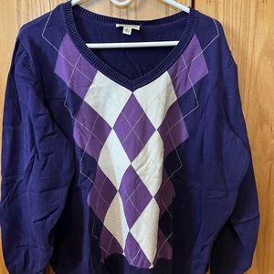 Purple argyle sweater